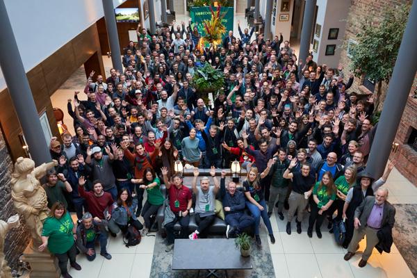 Group photo of NodeConf EU 2019. Kilkenny, Ireland. November 2019.