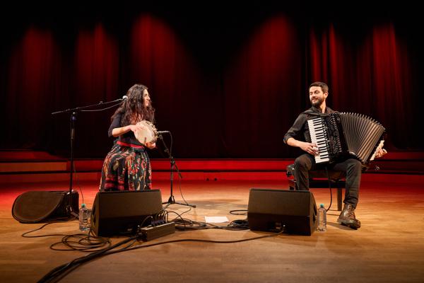 Rachele Andrioli e Rocco Nigro im ORF RadioKulturhaus. 20. Internationales Akkordeonfestival. Wien, Österreich. 2. März 2019.