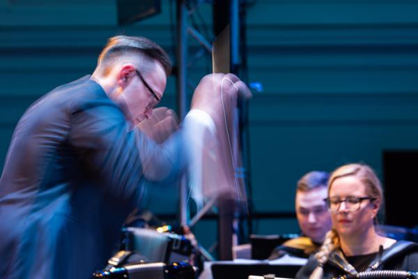 Das Upper Austrian Accordion Orchestra am Samstag, 2. März 2024 im Rahmen des 25. Internationalen Akkordeonfestivals 2024 im Lorely Saal in Wien.