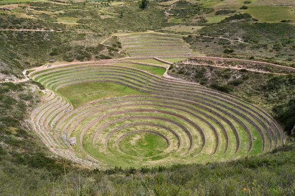 Inca terraces. Moray. Sacred Valley. Peru. 2018.