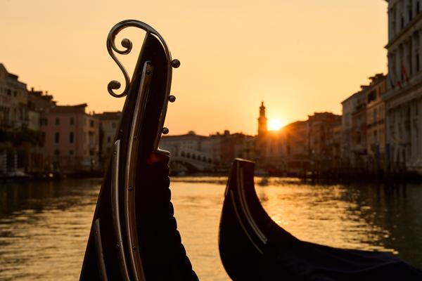 Sunrise over Canal Grande. Venice, Italy. 2020.
