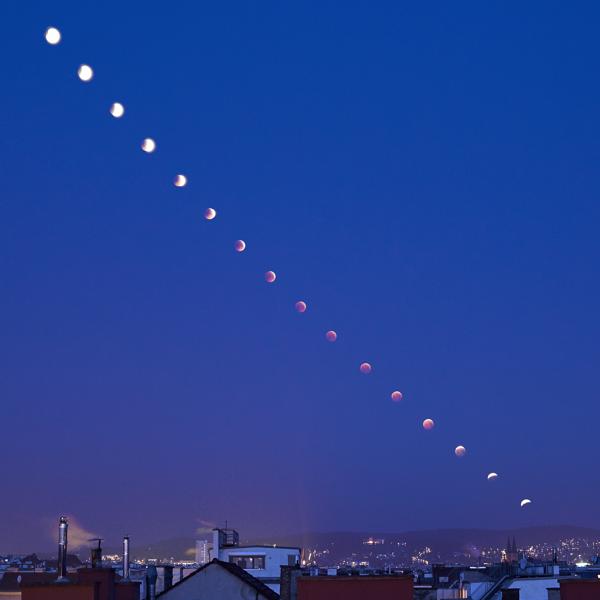 Lunar eclipse. Vienna, Austria. 2019.